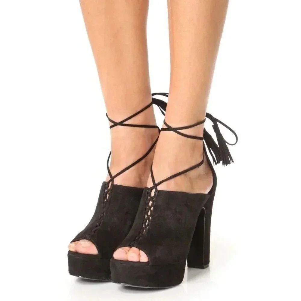 MICHAEL KORS COLLECTION-Sylvan Gladiator Sandals-Black Leather-Size   39/8.5-NEW - Picture 4 of 6